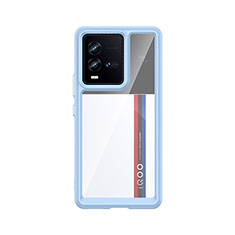 Custodia Silicone Trasparente Laterale Cover J01S per Vivo iQOO 10 5G Cielo Blu