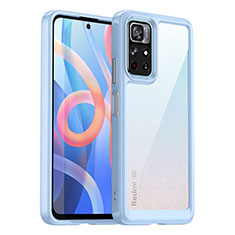 Custodia Silicone Trasparente Laterale Cover J01S per Xiaomi Poco M4 Pro 5G Blu