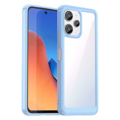 Custodia Silicone Trasparente Laterale Cover J01S per Xiaomi Poco M6 Pro 5G Azzurro