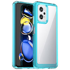 Custodia Silicone Trasparente Laterale Cover J01S per Xiaomi Poco X4 GT 5G Cielo Blu