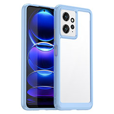 Custodia Silicone Trasparente Laterale Cover J01S per Xiaomi Redmi Note 12 4G Azzurro