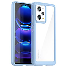 Custodia Silicone Trasparente Laterale Cover J01S per Xiaomi Redmi Note 12 Pro 5G Cielo Blu