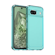 Custodia Silicone Trasparente Laterale Cover J02S per Google Pixel 8a 5G Blu