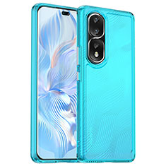 Custodia Silicone Trasparente Laterale Cover J02S per Huawei Honor 80 Pro 5G Blu