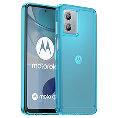Custodia Silicone Trasparente Laterale Cover J02S per Motorola Moto G53 5G Blu