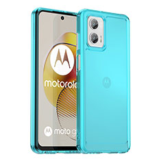 Custodia Silicone Trasparente Laterale Cover J02S per Motorola Moto G73 5G Blu