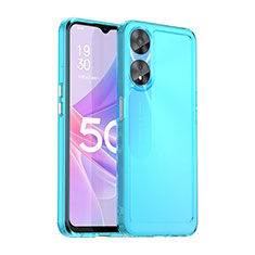 Custodia Silicone Trasparente Laterale Cover J02S per Oppo A58 5G Blu