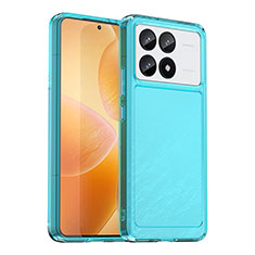 Custodia Silicone Trasparente Laterale Cover J02S per Xiaomi Redmi K70 5G Blu