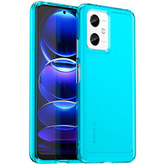 Custodia Silicone Trasparente Laterale Cover J02S per Xiaomi Redmi Note 12R Pro 5G Blu