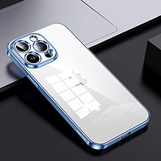 Custodia Silicone Trasparente Laterale Cover LD2 per Apple iPhone 13 Pro Cielo Blu