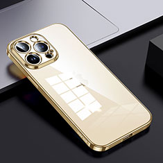 Custodia Silicone Trasparente Laterale Cover LD2 per Apple iPhone 13 Pro Oro