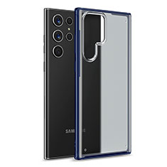 Custodia Silicone Trasparente Laterale Cover M02 per Samsung Galaxy S23 Ultra 5G Blu