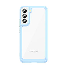 Custodia Silicone Trasparente Laterale Cover M03 per Samsung Galaxy S21 FE 5G Blu