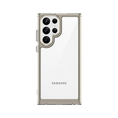 Custodia Silicone Trasparente Laterale Cover M03 per Samsung Galaxy S22 Ultra 5G Grigio