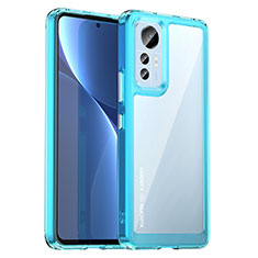 Custodia Silicone Trasparente Laterale Cover M06 per Xiaomi Mi 12 Pro 5G Cielo Blu