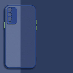 Custodia Silicone Trasparente Laterale Cover P01 per Xiaomi Redmi Note 9 4G Blu