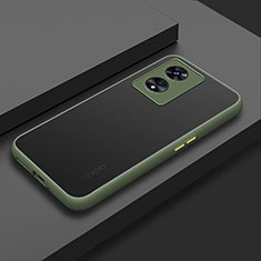 Custodia Silicone Trasparente Laterale Cover per Oppo A1 5G Verde Militare