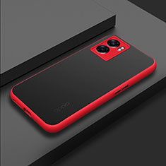 Custodia Silicone Trasparente Laterale Cover per Oppo A77 5G Rosso