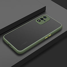 Custodia Silicone Trasparente Laterale Cover per Oppo A93s 5G Verde Militare