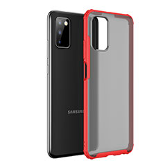 Custodia Silicone Trasparente Laterale Cover per Samsung Galaxy M02s Rosso