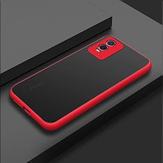 Custodia Silicone Trasparente Laterale Cover per Vivo Y74s 5G Rosso