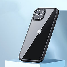 Custodia Silicone Trasparente Laterale Cover QC3 per Apple iPhone 14 Nero