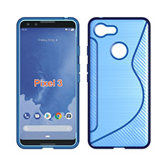 Custodia Silicone Trasparente Morbida S-Line per Google Pixel 3 Cielo Blu