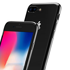 Custodia Silicone Trasparente Opaca Laterale per Apple iPhone 8 Plus Grigio