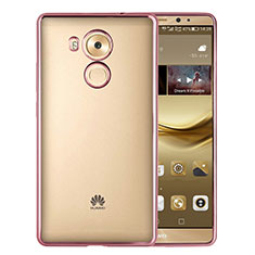 Custodia Silicone Trasparente Opaca Laterale per Huawei Mate 8 Rosa