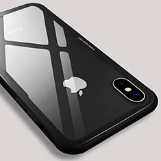 Custodia Silicone Trasparente Specchio Laterale 360 Gradi T03 per Apple iPhone Xs Nero