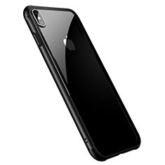 Custodia Silicone Trasparente Specchio Laterale 360 Gradi T06 per Apple iPhone X Nero