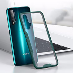 Custodia Silicone Trasparente Specchio Laterale Cover H01 per Huawei Honor 20 Verde