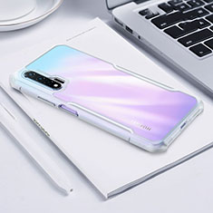 Custodia Silicone Trasparente Specchio Laterale Cover H01 per Huawei Nova 6 5G Bianco