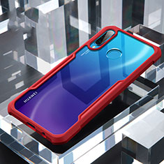 Custodia Silicone Trasparente Specchio Laterale Cover H01 per Huawei P30 Lite XL Rosso