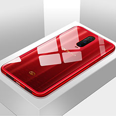 Custodia Silicone Trasparente Specchio Laterale Cover H01 per Oppo RX17 Pro Rosso