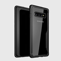 Custodia Silicone Trasparente Specchio Laterale Cover H01 per Samsung Galaxy S10 5G Nero