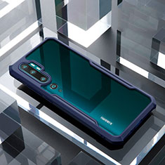 Custodia Silicone Trasparente Specchio Laterale Cover H01 per Xiaomi Mi Note 10 Blu