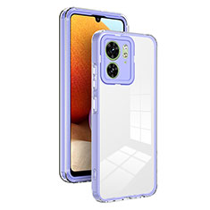 Custodia Silicone Trasparente Specchio Laterale Cover H01P per Motorola Moto Edge 40 5G Viola