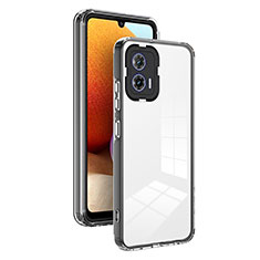 Custodia Silicone Trasparente Specchio Laterale Cover H01P per Motorola Moto G73 5G Nero