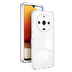 Custodia Silicone Trasparente Specchio Laterale Cover H01P per Realme Narzo 60 Pro 5G Bianco