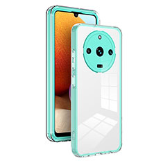 Custodia Silicone Trasparente Specchio Laterale Cover H01P per Realme Narzo 60 Pro 5G Verde