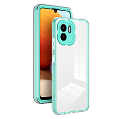 Custodia Silicone Trasparente Specchio Laterale Cover H01P per Xiaomi Redmi A1 Verde