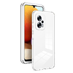 Custodia Silicone Trasparente Specchio Laterale Cover H01P per Xiaomi Redmi K50i 5G Bianco