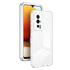 Custodia Silicone Trasparente Specchio Laterale Cover H01P per Xiaomi Redmi K60 5G Bianco