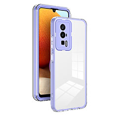 Custodia Silicone Trasparente Specchio Laterale Cover H01P per Xiaomi Redmi K60 5G Viola