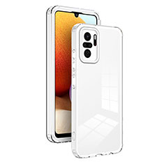 Custodia Silicone Trasparente Specchio Laterale Cover H01P per Xiaomi Redmi Note 10S 4G Bianco