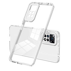 Custodia Silicone Trasparente Specchio Laterale Cover H01P per Xiaomi Redmi Note 11 Pro 4G Bianco
