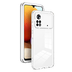Custodia Silicone Trasparente Specchio Laterale Cover H01P per Xiaomi Redmi Note 11E Pro 5G Bianco