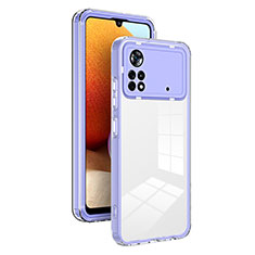Custodia Silicone Trasparente Specchio Laterale Cover H01P per Xiaomi Redmi Note 11E Pro 5G Viola