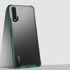 Custodia Silicone Trasparente Specchio Laterale Cover H02 per Huawei Nova 6 Verde